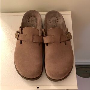 Mephisto Taupe Suede Slip-Ons